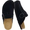 image:imageCUSHIONAIRE Canoe Genuine Suede Clogs for Women Footwear with Moc Toe Design  Casual Slip On Womens ShoesBlack