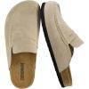 image:imageCUSHIONAIRE Fondu Genuine Leather Mule Clogs for Women Comfortable Slip On Womens Shoes with Penny Strap Accent and Memory Foam FootbedBiscuit