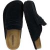 image:imageCUSHIONAIRE Fondu Genuine Leather Mule Clogs for Women Comfortable Slip On Womens Shoes with Penny Strap Accent and Memory Foam FootbedBlack
