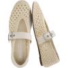 image:imageCUSHIONAIRE Gabby Woven Mary Jane Ballet Flats for Women Comfortable Dressy Flat Shoes with Adjustable GoldTone Buckle and Memory Foam CushioningBeige