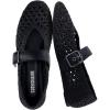 image:imageCUSHIONAIRE Gabby Woven Mary Jane Ballet Flats for Women Comfortable Dressy Flat Shoes with Adjustable GoldTone Buckle and Memory Foam CushioningBlack