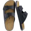 image:imageCUSHIONAIRE Mars Slide Sandals for Men Comfortable Adjustable Double Buckle Mens Sandals with Arch Support Footbed and EVA OutsoleBlack Nappa