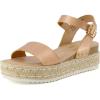 image:imageCUSHIONAIRE Melissa Espadrille Platform Sandals For Women with Adjustable Ankle Strap and Memory Foam InsoleComfortable Womens Sandals for SummerRose Gold