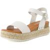 image:imageCUSHIONAIRE Melissa Espadrille Platform Sandals For Women with Adjustable Ankle Strap and Memory Foam InsoleComfortable Womens Sandals for SummerWhite