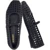 image:imageCUSHIONAIRE Weavy Squared Toe Woven Ballet Flats Shoes for Women with Memory Foam  Comfortable Mary Jane Flats for Women with Breathable Mesh Design  Wide Widths AvailableBlack Woven
