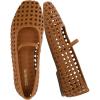 image:imageCUSHIONAIRE Weavy Squared Toe Woven Ballet Flats Shoes for Women with Memory Foam  Comfortable Mary Jane Flats for Women with Breathable Mesh Design  Wide Widths AvailableCognac Woven