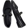 image:imageCUSHIONAIRE Weston Hand Woven Mary Jane Flats for Women Comfortable Dressy Ballet Flats with Braided Adjustable Buckle and Memory Foam CushioningBlack Woven