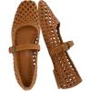 image:imageCUSHIONAIRE Weston Hand Woven Mary Jane Flats for Women Comfortable Dressy Ballet Flats with Braided Adjustable Buckle and Memory Foam CushioningCognac Woven
