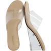 image:imageCUSHIONAIRE Womens Gloss Lucite Wedge Heel Mule Sandals Memory Foam Wide Widths AvailableClear