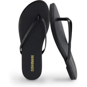 image:imageCUSHIONAIRE Cruise Lightweight Womens Flip Flops Comfortable Beach Sandals for Women with Cushioned Footbed amp Flexible Slip On DesignBlack Smooth