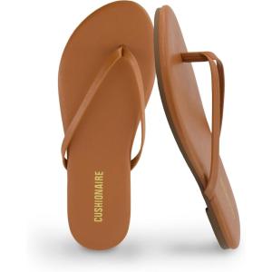 image:imageCUSHIONAIRE Cruise Lightweight Womens Flip Flops Comfortable Beach Sandals for Women with Cushioned Footbed amp Flexible Slip On DesignWhiskey Smooth