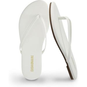 image:imageCUSHIONAIRE Cruise Lightweight Womens Flip Flops Comfortable Beach Sandals for Women with Cushioned Footbed amp Flexible Slip On DesignWhite Smooth