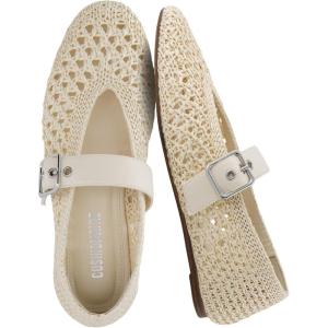 image:imageCUSHIONAIRE Gabby Woven Mary Jane Ballet Flats for Women Comfortable Dressy Flat Shoes with Adjustable GoldTone Buckle and Memory Foam CushioningBeige