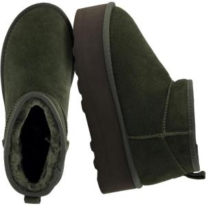 image:imageCUSHIONAIRE Hippy Womens Platform Ankle Boots  Genuine Suede Faux Fur Lining Cozy Winter SlipOn Design Comfortable Footwear with Wide Widths AvailableGreen