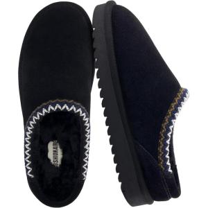 image:imageCUSHIONAIRE Keto Womens Slippers SlipOn Suede Mule Slipper  Cozy amp Stylish Memory Foam amp Faux Fur Lining Wide Widths AvailableBlack