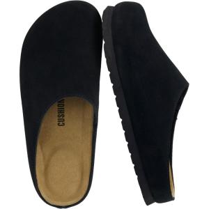 image:imageCUSHIONAIRE Lute Genuine Suede Leather Clogs for Women Indoor and Outdoor  Comfortable Slip On Womens Clogs with Cushioned FootbedBlack