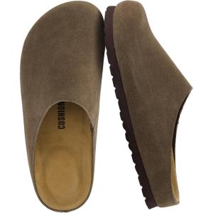 image:imageCUSHIONAIRE Lute Genuine Suede Leather Clogs for Women Indoor and Outdoor  Comfortable Slip On Womens Clogs with Cushioned FootbedDark Taupe