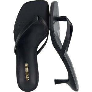 image:imageCUSHIONAIRE Miami Kitten Heels for Women  Dressy Heeled Thong Womens SandalsEbony
