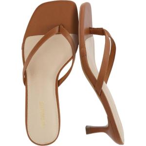 image:imageCUSHIONAIRE Miami Kitten Heels for Women  Dressy Heeled Thong Womens SandalsWhiskey