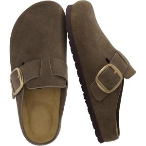image:imageCUSHIONAIRE Rusty Genuine Leather Clogs for Women Comfortable Slip On Womens Shoes with Adjustable Buckle and Soft Memory FoamDasr Taupe