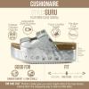 image:imageCUSHIONAIRE Guru Platform Sandals Women Footwear  Comfortable Genuine Leather Footbed Studded Chunky Slide Summer Sandals for WomenSilver