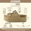 image:imageCUSHIONAIRE Guru Platform Sandals Women Footwear  Comfortable Genuine Leather Footbed Studded Chunky Slide Summer Sandals for WomenSuede Khaki