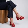 image:imageCUSHIONAIRE Womens Cherry platform dress sandal Memory Foam and Wide Widths AvailableRed Patent