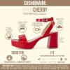 image:imageCUSHIONAIRE Womens Cherry platform dress sandal Memory Foam and Wide Widths AvailableRed Patent