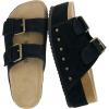 image:imageCUSHIONAIRE Guru Platform Sandals Women Footwear  Comfortable Genuine Leather Footbed Studded Chunky Slide Summer Sandals for WomenSuede Black