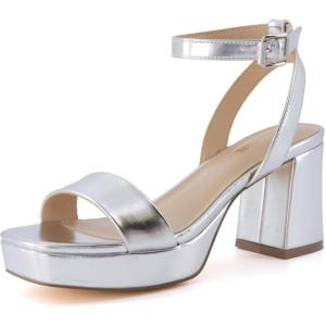 image:imageCUSHIONAIRE Womens Cherry platform dress sandal Memory Foam and Wide Widths AvailableSilver