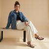 image:imageCUSHIONAIRE Madrid Kitten Heel Square Toe Womens Sandals  Comfortable Dressy Strappy Heels Sandals for Women Wide Widths AvailableBlack