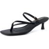 image:imageCUSHIONAIRE Madrid Kitten Heel Square Toe Womens Sandals  Comfortable Dressy Strappy Heels Sandals for Women Wide Widths AvailableBlack