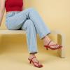 image:imageCUSHIONAIRE Madrid Kitten Heel Square Toe Womens Sandals  Comfortable Dressy Strappy Heels Sandals for Women Wide Widths AvailableRed