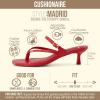 image:imageCUSHIONAIRE Madrid Kitten Heel Square Toe Womens Sandals  Comfortable Dressy Strappy Heels Sandals for Women Wide Widths AvailableRed