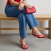 image:imageCUSHIONAIRE Miami Kitten Heels for Women  Dressy Heeled Thong Womens SandalsSmooth Red