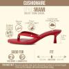 image:imageCUSHIONAIRE Miami Kitten Heels for Women  Dressy Heeled Thong Womens SandalsSmooth Red