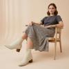 image:imageCUSHIONAIRE Neely Sock Booties for Women Stretch Knit Block Heel Womens Boots with Memory Foam for AllDay Comfort and StyleIvory