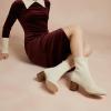 image:imageCUSHIONAIRE Neely Sock Booties for Women Stretch Knit Block Heel Womens Boots with Memory Foam for AllDay Comfort and StyleIvory
