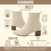 image:imageCUSHIONAIRE Neely Sock Booties for Women Stretch Knit Block Heel Womens Boots with Memory Foam for AllDay Comfort and StyleIvory