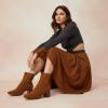 image:imageCUSHIONAIRE Neely Sock Booties for Women Stretch Knit Block Heel Womens Boots with Memory Foam for AllDay Comfort and StyleTan
