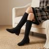image:imageCUSHIONAIRE Rialto Womens KneeHigh Stretch Boot  SlipOn Tall Shaft Boot with Memory Foam amp Low Block HeelKnit Black