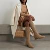 image:imageCUSHIONAIRE Rialto Womens KneeHigh Stretch Boot  SlipOn Tall Shaft Boot with Memory Foam amp Low Block HeelKnit Taupe