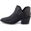 image:imageCUSHIONAIRE Rodeo Cowboy Boots for Women Stylish Short Pointed Toe Western Ankle Boots with Low Block Heel and Back ZipperBlack