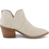 image:imageCUSHIONAIRE Rodeo Cowboy Boots for Women Stylish Short Pointed Toe Western Ankle Boots with Low Block Heel and Back ZipperIvory