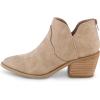 image:imageCUSHIONAIRE Rodeo Cowboy Boots for Women Stylish Short Pointed Toe Western Ankle Boots with Low Block Heel and Back ZipperTan