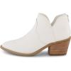 image:imageCUSHIONAIRE Rodeo Cowboy Boots for Women Stylish Short Pointed Toe Western Ankle Boots with Low Block Heel and Back ZipperWhite