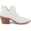 image:imageCUSHIONAIRE Rodeo Cowboy Boots for Women Stylish Short Pointed Toe Western Ankle Boots with Low Block Heel and Back ZipperWhite