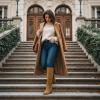 image:imageCUSHIONAIRE Sawyer Genuine Leather Tall Chunky Heel Womens Boots  Pull On Casual Knee High Boots for WomenCamel