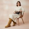 image:imageCUSHIONAIRE Sawyer Genuine Leather Tall Chunky Heel Womens Boots  Pull On Casual Knee High Boots for WomenCamel