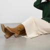 image:imageCUSHIONAIRE Sawyer Genuine Leather Tall Chunky Heel Womens Boots  Pull On Casual Knee High Boots for WomenCamel